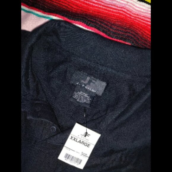 New With Tags J. Ferrar Long Sleeve Black Men's Shirt Size XXL Cotton Rayon Blen - Picture 2 of 4